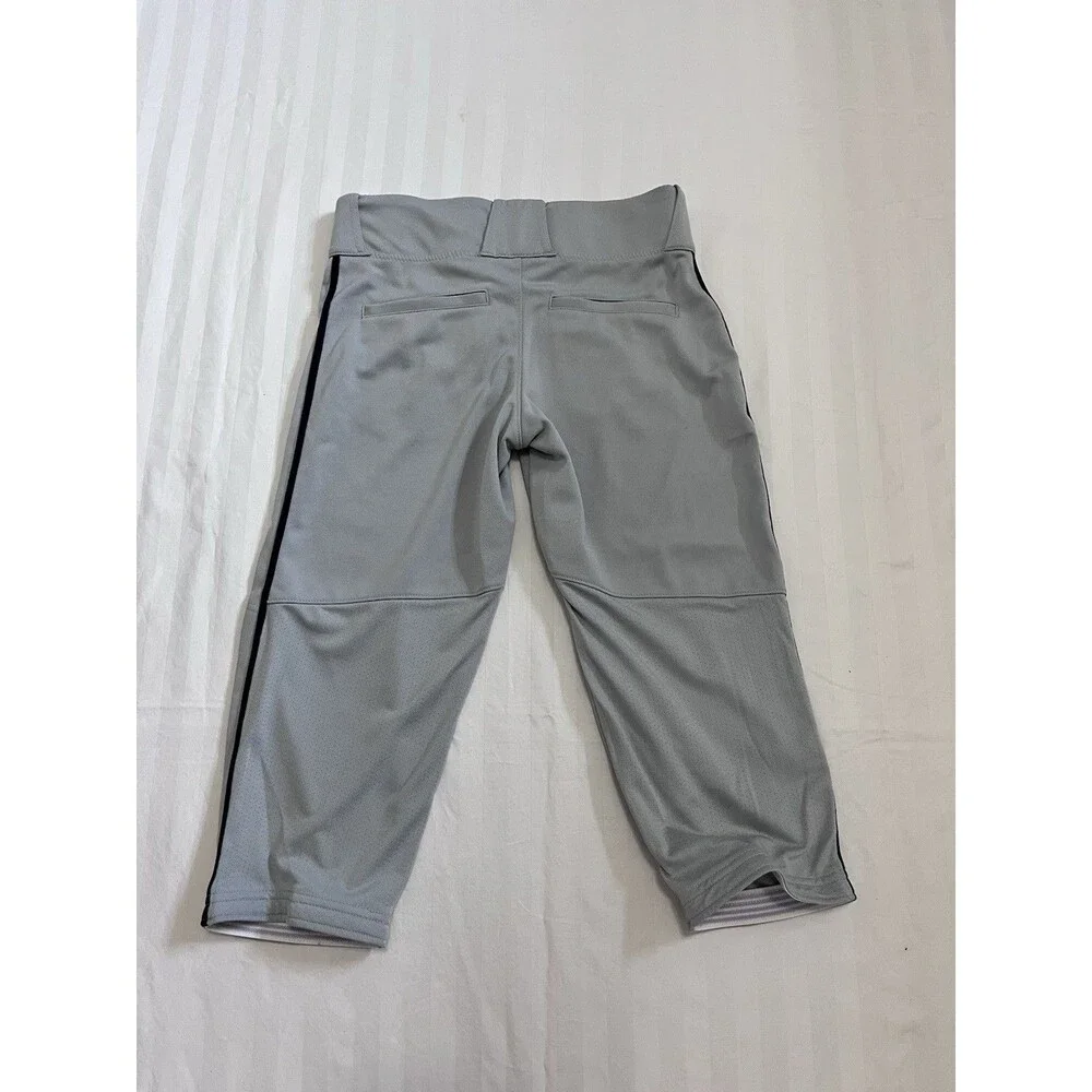 Nike Boys Vapor Select Baseball Pants Large L Gray Piped BQ6444-052 Dri-Fit 3/4